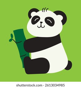 Cute Panda Cartoon Vector, Adorable Animal Character Illustration