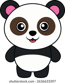 Cute Panda Cartoon Vector Icon Illustration