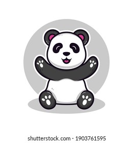 cute panda cartoon vector illustration