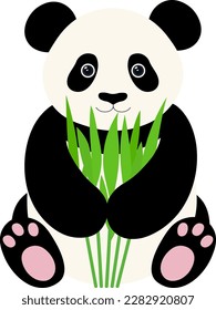 Cute panda cartoon vector illustration