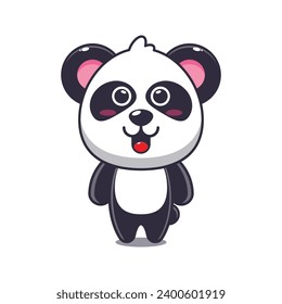 Cute panda cartoon vector illustration. 
Vector cartoon Illustration suitable for poster, brochure, web, mascot, sticker, logo and icon.