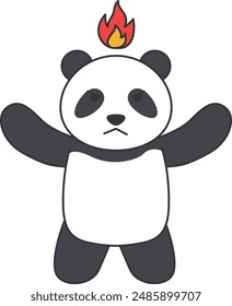 cute panda cartoon vector illustration