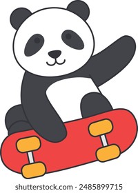 cute panda cartoon vector illustration