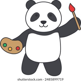 cute panda cartoon vector illustration
