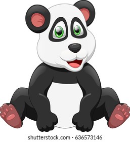 Cute panda cartoon. vector illustration
