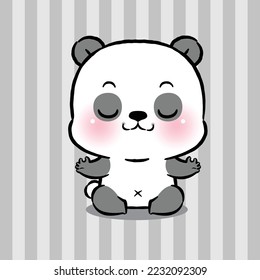 Cute Panda Cartoon in yoga pose. Funny vector Animal character.