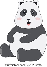 Cute Panda Character with Cartoon Design. Vector Illustration.