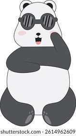 Cute Panda Character with Cartoon Design. Vector Illustration.