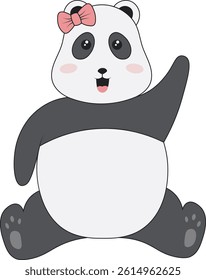 Cute Panda Character with Cartoon Design. Vector Illustration.