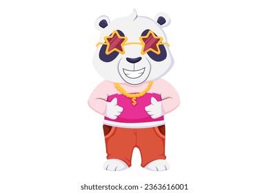 Cute Panda Character Design Illustration