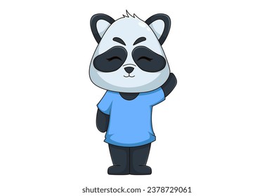 Cute Panda Character Design Illustration