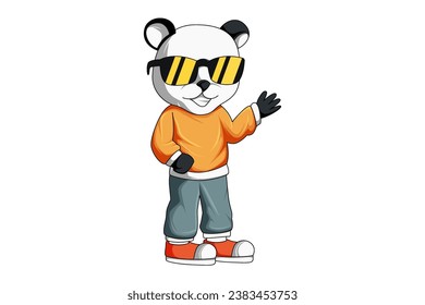 Cute Panda Character Design Illustration