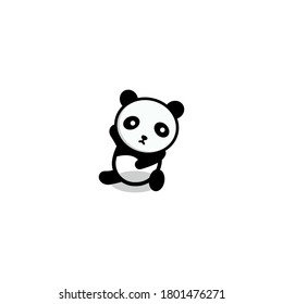 cute panda character designs with various expressions. panda logo. vector illustration.