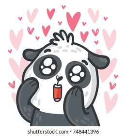 Cute Panda Character Madly Love On Stock Vector (royalty Free 