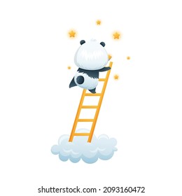 Carácter de panel compacto en la escala en nube suave Escala de la carga a la imagen de un vector de estrella brillante