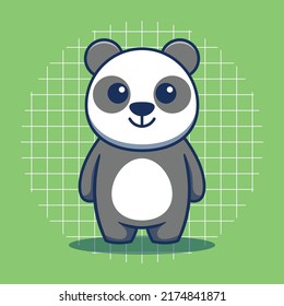 El carácter de panda lindo está de pie