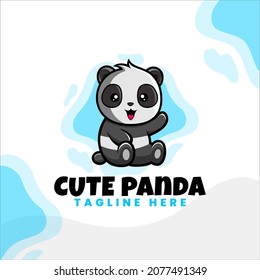 diseño vectorial de carácter panda lindo