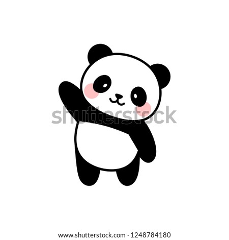 cute panda character vector design, greeting card, invitation, greeting card, poster, with cute, cartoon hand drawn watercolor background Stock photo © 