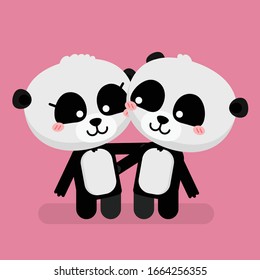 Cute panda Vektorillustration Illustration