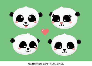 Cute panda character vector illustration