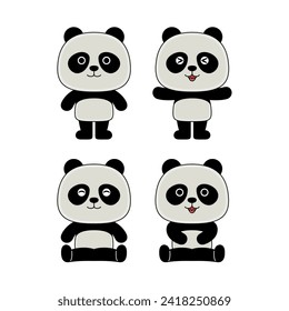 süße Panda-Zeichen, Vektorgrafik