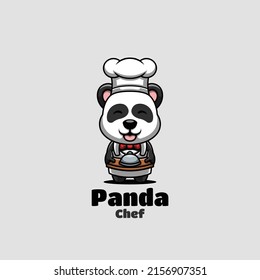 Cute Panda Chef con logotipo de mascota de caricatura creativa
