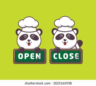 un bonito chef panda. carácter lindo de diseño vectorial. Ilustración plana aislada de vectores para afiches, folletos, web, mascota, pegatina, logotipo e icono.