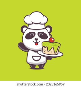 cute panda chef. cute vector design character. Vector isolated flat illustration for poster, brochure, web, mascot, sticker, logo and icon.