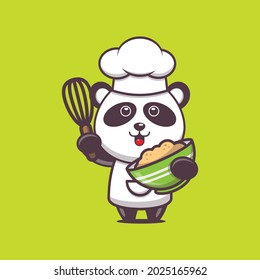cute panda chef. cute vector design character. Vector isolated flat illustration for poster, brochure, web, mascot, sticker, logo and icon.