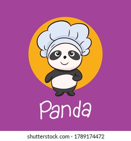 cute panda chef vector illustration