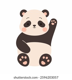 Cute panda in childish style. Flat vector illustration.