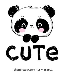 Cute panda Niños imprimir sobre el vector de fondo del boceto de camisetas