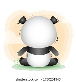 cute panda in the children's style. cute cartoon panda vector illustration
