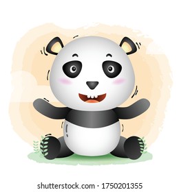 cute panda in the children's style. cute cartoon panda vector illustration