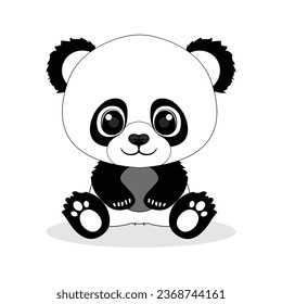 Cute Panda Clipart Vector Design