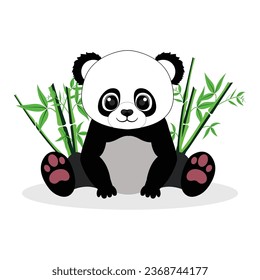 Diseño de vectores Clipart de Cute Panda