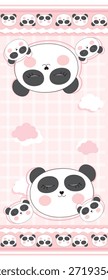 Cachecol Panda Nuvem Rosa bonito Cartoon