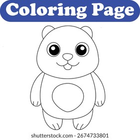Página de livro de colorir Panda bonito para crianças