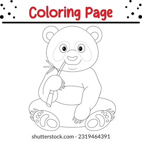 Cute Panda coloring page. animal coloring book for kids.