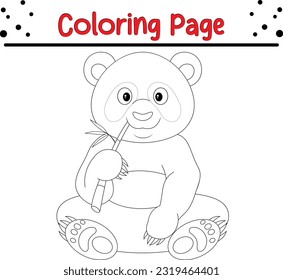 Cute Panda coloring page. animal coloring book for kids.