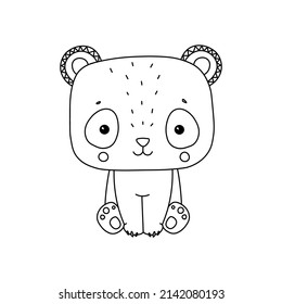 Cute panda coloring page for coloring book