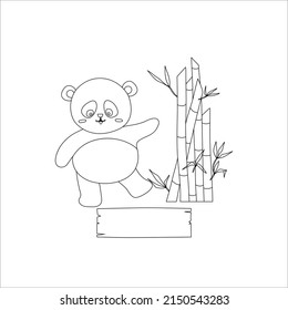 cute panda coloring page for kids