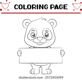 cute panda coloring page for kids