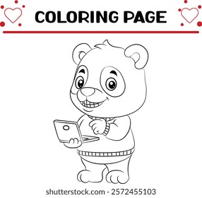 cute panda coloring page for kids
