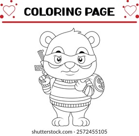 cute panda coloring page for kids