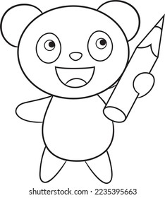 Cute Panda Farbseite Vektorgrafik Art
