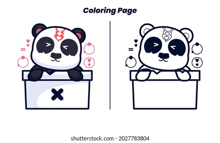 cute panda with coloring pages suitable for kids