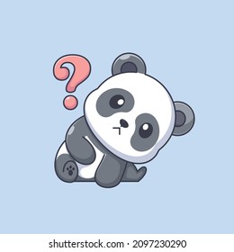 Cute panda confused cartoon design