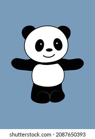 A cute panda cub is having fun. 