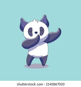 Cute Panda dabbing cartoon character vector illustration